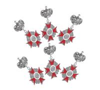 KOMBIUDA 6pcs Retro British Crown Brooch Lapel Pins for Men and Women Vintage Alloy Collar Medals with Safety Pin Design Lightweight Royal Badge for Parties and Festivals