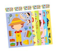 KOMBIUDA 6sets Career Puzzle Stickers for Interactive DIY Dress-up with Colorful Designs Educational Family Activity for Exploring Professions and Developing Aspirations