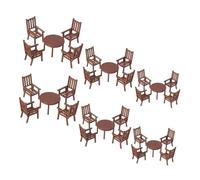 KOMBIUDA 6Sets Miniature House Furniture Set Table and Chair Collection for Dollhouse Scale for Microscenes and Creative Decor