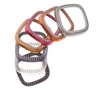 KOMBIUDA 7Pcs Tpu Protective Case Compatible with Fitbit Sense Full Cover Design with Sparkling Rhinestones Scratch and Dirt Resistant Multiple Colors
