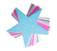 KOMBIUDA 80pcs Glittering Star Shaped Paper Decorations Bright Star Ornaments for Birthday Parties Home Background Showers and School Activities Colors Each