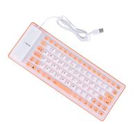 KOMBIUDA 85 Keys Silicone Foldable USB Keyboard Waterproof and Space-saving Design with 5.5mm Low Profile Keys Suitable for Computer Use