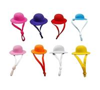 KOMBIUDA 8Pcs Colorful Adjustable Pet Chicken Hats Comfortable Wear-resistant Poultry Accessories for Rooster Duck Parrot Animal Decor