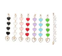 KOMBIUDA 8Pcs Creative Phone Case Chain with Pearls Rhinestones Multi Functional Phone Hanging Pendant for DIY Projects Suitable for Gifts Daily Use Compatible with Mobile