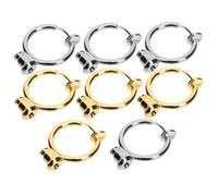 KOMBIUDA 8pcs DIY Jewelry Making Hoop Earrings Spring Clip Converter for Women Beading Hoop Findings Silver Gold Tone Ear Clips for Custom Earring Crafts