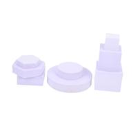 KOMBIUDA 8pcs Geometric Photography Props Purple Foam Three-dimensional Cubes and Cylinders Set for Photoshoot Home Decor Supplies
