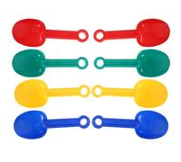 KOMBIUDA 8pcs Kids Beach Shovels Sand Toys for Digging, Plastic Mini Spades in Red Yellow Blue Green, Outdoor Sandbox Playset for Children Ages 3-10