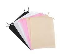 KOMBIUDA 8Pcs Non Woven Shoe Storage Bags Drawstring Design Dustproof Organizer for Travel and Daily Use Black Beige Pink White