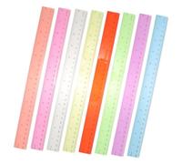 KOMBIUDA 8pcs Plastic Rulers Straight Measuring Tools with Clear Scale for Students Artists Architects Office Supplies Classroom Drawing and Measurement