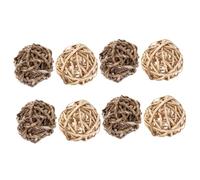 KOMBIUDA 8pcs Small Animal Chew Balls Natural for Rabbits Guinea Pigs Hamsters Chinchillas Lightweight Teething Exercise Play Balls for Entertainment and Loneliness Relief