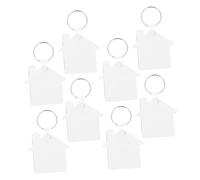 KOMBIUDA 8pcs Sublimation Keychain Blanks House Shape DIY Crafting Blanks for Custom Photo Dog Tags Necklaces Accessories