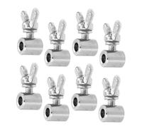 KOMBIUDA 8pcs Wire Rope Butterfly Buckle Clip Hanging Steel Wire Hand Wire Rope Butterflies Buckle Cap Small Wire Ferrules The Wire Grub Clamp for Wire Rope Stainless Steel Silver