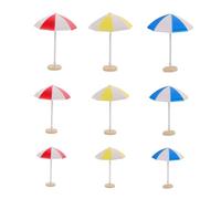 KOMBIUDA 9pcs Miniature Beach Umbrellas Small Medium Large Realistic Dollhouse Patio Parasols for Fairy Garden Accessories Beach Desk Decor Mini Landscape Projects and Model Displays