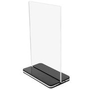 KOMBIUDA Acrylic Menu Stand with Lightweight Design and Double-sided Black Base, Prevents Sign from Falling, for Retail Stores and Supermarkets, Sturdy Desktop Sign Holder