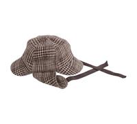 KOMBIUDA Adjustable Deerstalker Hat with Double Brim and Ear Flap Classic Plaid Detective Cap for Adults, for Themed Parties and School Events, Universal Costume Compatibility and Sun