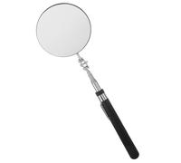 KOMBIUDA Adjustable Extendable Inspection Mirror with Large Round Head Portable Telescoping Tool for Car Undercarriage and Inner Wall Checks Ergonomic Black Handle Design