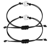 KOMBIUDA Adjustable Friendship Bracelet for Men Women and Teens Handmade Woven Rope Charm Bracelet with Paw Print Memorial Design Lightweight for Pet Loss Sympathy