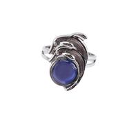 KOMBIUDA Adjustable Open Dolphin Mood Ring for Women and Men Color Changing Animal Jewelry with Temperature Sensitive Gemstone Creative Fashion Accessory for Emotion Expression