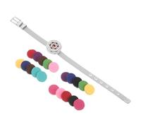 KOMBIUDA Adjustable Stainless Steel Women's Essential Oil Diffuser Bracelet Refillable Aroma Pads Scented Jewelry Band for Everyday Aromatherapy and Party Use