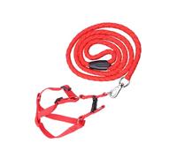 KOMBIUDA Adjustable Xxl Dog Harness with Bright Red Nylon Strap Comfortable Lightweight Pet Traction Rope for Outdoor Walking and Training and Visible Safety Strap for Large Dogs
