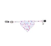 KOMBIUDA Adorable Triangular Pet Bib Adjustable Wide Dog Cat Drool Scarf Collar Accessory for Parties Outings Photos with Blue White Floral Pattern