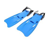 KOMBIUDA Adult Snorkeling Flippers Swim Training Fins Lightweight Plastic Swimming Flippers for Barefoot Booties Use Beach Diving and Snorkel Gear Blue
