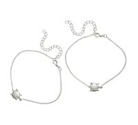 KOMBIUDA Alloy Turtle Anklet Beach Vintage Ankle Chain with Tortoise Pendant Silver Metal Foot Bracelet for Women Summer Accessory