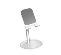 KOMBIUDA Aluminium Alloy Mobile Phone Holder with Angle Durable Base Stand for Smart Phones Tablets Slip Design for Office Study and Home Use Silver