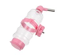 KOMBIUDA Automatic Hanging Pet Water Dispenser 473ml Pink with Leak-proof Ball Valve for Rabbits, Chinchillas and Small Pets - Wall Mounted Water Feeder for Continuous Hydration