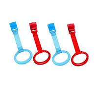 KOMBIUDA Baby Crib Pull Ring Walking Assistant Stand Rings for Newborns 4pcs Sturdy Plastic Nursery Cot Hanging Toys Support Early Standing and Grasp Training