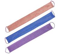KOMBIUDA Back Scrubber Towels 3Pcs Nylon Skin Exfoliator Sponge for Dead Skin Removal Foldable Shower Scrubber for Body for Men and Women