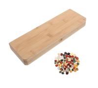 KOMBIUDA Bamboo Mancala Board Game with Stone Pebbles Educational Math Counting for Portable Table Game for Classroom Travel and Family Fun