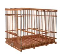 KOMBIUDA Bamboo Pet Bird Cage Bamboo Bird Cage for Goldfinches for Small Parrots Light Brown