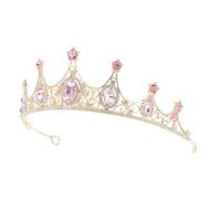 KOMBIUDA Baroque Style Princess Crown for Women Rhinestone Inlaid Tiara Hair Accessory Lightweight Comfortable Bridal Headpiece for Weddings Birthdays Proms and Special Events