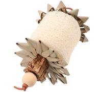 KOMBIUDA Bird Plaything Natural Loofah and Palm Leaf Hanging Cage for Parrots, Functional Grinding for African Greys and Conures, Desktop and Foot Chew