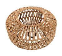 KOMBIUDA Black Iron Frame Hand Woven Paper Rope Lampshade Vintage Industrial Rattan Bulb Guard Cover for Pendant Ceiling Floor Table Lamp Handmade Unique Light Shade for Dining Room Home