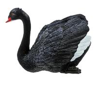 KOMBIUDA Black Swan Model Figurine Small Swan Sculpture Garden Ornament Decorative Pond Statue Animal Figure for Desktop and Outdoor Playset