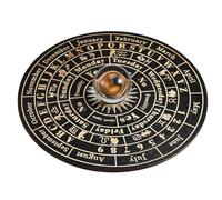 KOMBIUDA Black Wooden Circular Pendulum Answer Board for Dowsing and Divination, Mystical Style Tarot Accessory with Rustic Elegant Decorative Accent for Altar or Home Decor