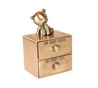 KOMBIUDA Box Box Teeth Storage Box Teeth Teeth Fairy Holder Jewelry Tooth Collector Teeth Case Piggy Banks for My First Tooth and Curl Boy Bins Zinc Alloy Golden