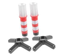 KOMBIUDA Bright LED Safety Glow Sticks with Strong Magnet Base Multi Function Emergency Warning Light for Vehicles Road Accidents Outdoor Use Red Traffic Baton with Operation
