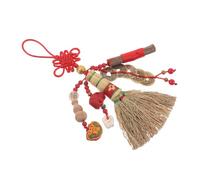 KOMBIUDA Broom Pendant for Bedside Use Crafted from Materials Featuring Vintage Design for Nursery Decoration and Protecting Against Evil Spirits Its Lucky Coin Charm