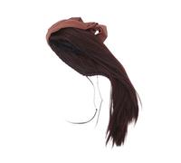 KOMBIUDA Brown Pirate Wig with Head Scarf Set for Halloween Cosplay Breathable Lightweight Brown Hairpiece for Women Comfortable Vintage Costume Accessory for Parties and Role Play