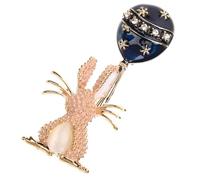 KOMBIUDA Bunny Rabbit Brooch Pin for Women Stylish Lapel Pin for Clothes Elegant Bunny Accessory for Mothers Daughters Bridesmaids Easter Mother's Day Year Gift
