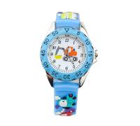 KOMBIUDA Cartoon Digger Wrist Watch Light Blue Silicone Quartz Movement Easy-Read Timekeeping Comfortable Fashion Accessory