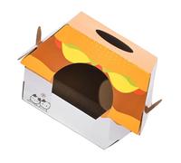 KOMBIUDA Cat Scratch Board Burger Shaped Scratching Broad Multi-functional Kitten Scratcher Not Easy to Deform Will Not Damage Cat Paws Corrugated Paper 15.72x15.72x9.04in