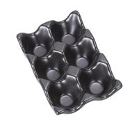KOMBIUDA Ceramic 6 Grids Egg Holder Tray Black Non-slip Refrigerator Egg Storage Container Practical Kitchen for Fridge Use