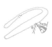 KOMBIUDA Chemical Molecule Clavicle Necklace with Dna Microscope Pendant Science Teacher Gift for Women and Students Spiral Structure Chain Jewelry for Unique Fashion Style