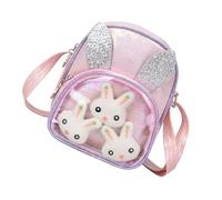 KOMBIUDA Chic Glittering Cartoon Bunny Sling Bag for Crossbody Shoulder Bag Cute Rabbit Design