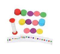KOMBIUDA Children Color Classification Chips round Wood and Plastic Math Toy with Assorted Colours Smooth Surface for Early Learning and Creativity Development