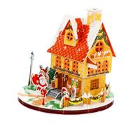 KOMBIUDA Christmas Cabin Puzzle DIY Jigsaw Model for Family Creative Holiday Decoration and Educational Gift No Battery Required Festive Fun and Parent Interaction
